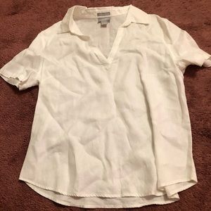 Old Navy White Linen V Neck - Size L